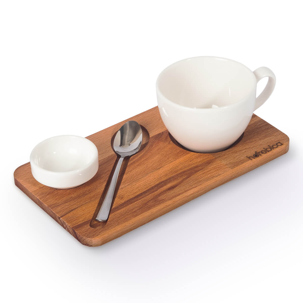 Horebica Dikdörtgen Kayın Ağacı Latte Sunum Ahşabı Çay ve Kahve Sunumları 3