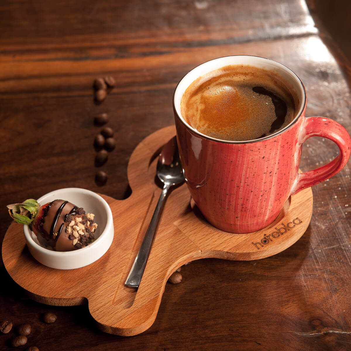 Horebica Zedi Kayın Ağacı Latte Sunum Ahşabı Çay ve Kahve Sunumları 6